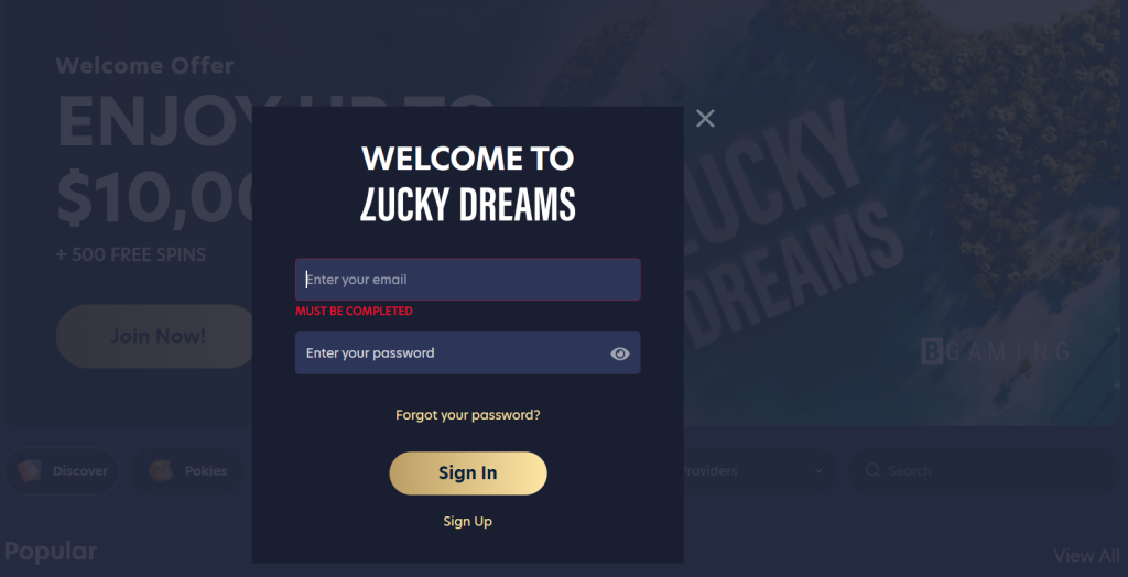 Login in to Your Lucky Dreams Account - Complete Guide
